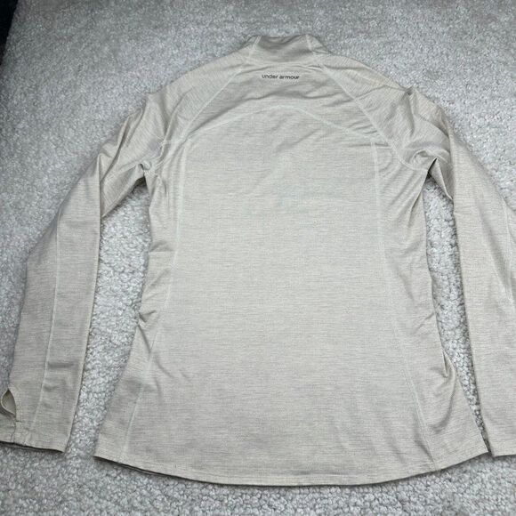 Under Armour Cold Gear Fitted 1/2 Zip Shirt Ivory Cream - Picture 2 of 11